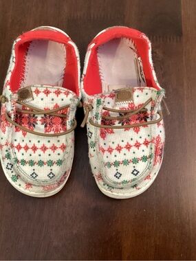Hey Dude Kids Slip-On Christmas Ugly Sweater Sneakers